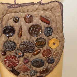 One of a Kind Designer Handbag Embellished with Vintage Button Collection